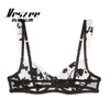 VRSZEE high-end brand underwear female sexy thin embroidered lace bra set push-up bra temptation underwear bikini black suit 80C
