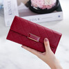 Sephoron New Year Pure Cowhide Long Hand Wallet Women's 2026 New Genuine Leather Large Capacity Wallet for Mobile Phone Wallet Burgundy