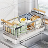 Meishut stainless steel dish storage rack kitchen sink drying dishware and plate storage rack countertop bowl basket dish drain rack stainless steel drain rack (delivered in one piece)