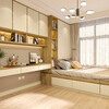 Gold Medal Wardrobe Tatami Whole House Customized Bed Wardrobe Desk Integrated Bedroom Furniture Customized Storage Multi-Function Room Prepayment