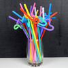 Jidaocook disposable straws, individually packaged, colorful, artistic straws, elbow juice drink slender straws, colored, individually packaged, 100 pieces