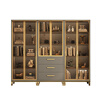 Yuechang light luxury high-end glass door bookcase modern simple study free combination large bookcase with drawer display storage cabinet six door three drawer bookcase