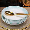 Guoyue Jingdezhen bowls and plates, light luxury underglaze color dinner plates, household ceramic rice plates, bone china dishes, simple Western dinner plates, Yunjin Wanli 8-inch deep plates, 4 pieces