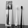 Langlijie Slim and Deep Clean adult soft-bristled toothbrush with fine soft bristles in black and white color cleaning simple couple style 2-pack