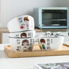Xiderun Bowl Family Family Parent-Child Set Family of Four Cute Rice Ceramic Family Dining Set 6 pcs Remarks required, random delivery if no remarks