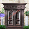 Meikejie zinc alloy door rural double door new style villa self-built house opposite four-door home entry door style fifteen