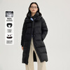 Elaiyi Goose Down Jacket Women's U-shaped Pillow Long Hooded Thickened Warm Winter New Year Jacket Carbon Black M