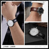 Istrap genuine leather watch strap for men and women with crocodile pattern cowhide suitable for Tissot, Longines, Mido, Citizen, Casio dw, Seiko Seagull, Fiyada, Armani watch with Leloc bracelet, dark brown same color line, silver pin buckle and dial interface width 14mm