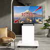 CREAINSUN Changshuo 50-85 inch TV mobile stand, box integrated mobile cart, audio and video conferencing floor-standing TV, box can hold computer host keyboard, white, suitable for 32-85 inch TV