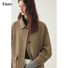 Fano studios Fan Luo Fano 50 wool French woolen short coat for women 2025 winter high-end commuting lapel woolen coat tobacco green S