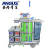Ange Clean Silent Wheel Cleaning Car Thickened Tool Cart Multifunctional Trolley Hospital Hotel Room Cleaning Service Linen Cart Silent Wheel Tool Cart with Compartment Bucket System