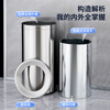 Chino stainless steel trash can hotel lobby vertical flip-top round floor-mounted peel bucket large Hong Kong style with inner bucket 30x70 stainless steel flip-top