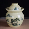ZSR Jingdezhen ceramic pickle jar household old-fashioned sealed pickled cabbage salted duck egg pickling jar thickened double-lid storage jar 1ml 1.5 catties Huangshan water pickle jar