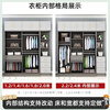 Baidayuan solid wood sliding door wardrobe home bedroom Italian light luxury sliding door wardrobe dresser integrated combination customized wardrobe 120 packages door-to-door installation 16mm back panel