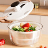 Jingkodi Axco vegetable dehydrator household manual salad spinner fruit and vegetable spinner vegetable basket washing fruit and draining center press white - small size 3L one-button rapid dehydration