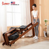 SUNNY American rowing machine household water resistance intelligent wooden rowing machine indoor sports fitness equipment rowing machine real-life APP | imported Sapele wood