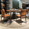 Youthful and trendy North American black walnut solid wood dining table Villa parquet round table Home round light luxury dining table 158*158*77cm single table