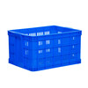 Plastic basket rectangular thickened large vegetable and fruit basket express turnover basket storage plastic frame hollow turnover box No. 14 long eye basket 680 long eye basket blue new PE clinker