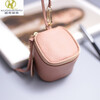 Kuqi Kangaroo's new first-layer cowhide mini hand-carrying earphones lipstick coin storage card bag air-cushion genuine leather women's coin purse diamond red
