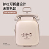 QBOX children's suitcase can board the plane, lazy stroller artifact can mount trolley suitcase for boys and girls, khaki expansion (56 liters) + guardrail gift pack 20 inches