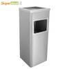 Supercloud stainless steel trash can with ashtray hotel lobby vertical ash bucket elevator entrance ash column cigarette extinguisher bucket ash bucket square bucket square stainless steel