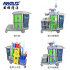 Ange Clean Silent Wheel Cleaning Car Thickened Tool Cart Multifunctional Trolley Hospital Hotel Room Cleaning Service Linen Cart Silent Wheel Tool Cart with Compartment Bucket System