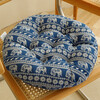 Cotton and linen futon cushion, thickened fabric, round tatami, bay window floor, meditation office chair cushion, meditation cushion, round shape - ethnic style red, about 45cm*45cm (comfortable and thickened version)