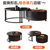 Yang Yiyue with universal wheel coffee table living room slate light luxury small apartment modern simple round small coffee table movable simple mobile universal wheel 60 white rock + black rock 70