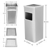 Supercloud stainless steel trash can with ashtray hotel lobby vertical ash bucket elevator entrance ash column cigarette extinguisher bucket ash bucket square bucket square stainless steel