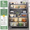 Zhongtao kitchen storage rack sideboard cabinet floor-standing multi-functional microwave oven tableware oven utensils storage cabinet extra thick gray 5 layers 100 + spice rack x 2 free hook + universal wheel + foot pad + perforated board
