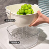 CCKO double-layered sink drain basket kitchen household fruit plate thickened large-capacity water filtering and washing vegetables storage basket medium double-layered draining basket milk white