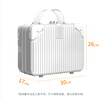 Bo Naling portable cosmetic case, mini suitcase, small, boardable, 14-inch portable case with trolley, portable cosmetic case, white, zipper