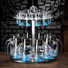 Depinte high-end liquor cup dispenser set rotating cup holder bullet cup wine glass wine set Blue Mountain wine dispenser set 10 pots 10 cups rotating cup holder