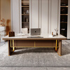 Yuechang slate desk light luxury modern simple desk home study workbench with socket high-end boss desk 1.8 meters desk Carrara gold + main chair