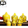 Cangsu Buddha Jumps Over the Wall Stew Cup Ceramic Yellow Jar with Bottom and Cover Jar Large and Small Hotel Tableware Household Cups and Bowls 1500ml Full Flower Buddha Jumps Over the Wall + Large Bottom Tray