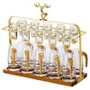 Depinte high-end liquor glass set light luxury household gold foil Jinshan wine dispenser wine set transparent style 10 pots 10 cups + elk cup holder