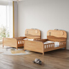 Door-to-door delivery solid wood children's bed with guardrails solid wood children's bed with guardrails 1.2 meters for boys and girls solid wood color 1.5 meters 1.35 all solid wood double side guardrail bed + 10cm skin-friendly 1200*2000