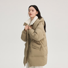 Elai imitation lamb fur collar down jacket women's mid-length coat warm new year coat elegant green M