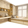Gold Medal Wardrobe Tatami Whole House Customized Bed Wardrobe Desk Integrated Bedroom Furniture Customized Storage Multi-Function Room Prepayment