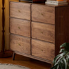 Youth Trend solid wood six-drawer chest, bedroom six-drawer chest, North American black walnut storage storage cabinet, living room TV cabinet side cabinet, all black walnut (115*45*100)