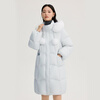 Ai Lai big fur collar down jacket women's long sweet age-reducing hooded thickened warm duck down jacket ice clear blue S