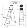 Ruiju folding herringbone ladder 7-step wide step ladder aluminum alloy ladder thickened multi-function multi-function ladder 1.5v