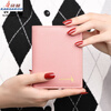 Kangaroo Wallet Women's Card Holder Driver's License Compact Bank Card Case ID Card Holder Large Capacity Cowhide Multi-Card Slot Bag Pink