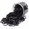 Jing Xiaodi approximately 500 thickened and thickened disposable rubber band headbands high elastic hair rope children's rubber band hair band black