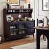 Xigang French retro solid wood sideboard American living room wall-in-one mid-century style storage locker rubber wood retro two-color 1M cabinet