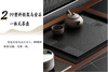 Bangjiang slate kung fu tea table with water boiling function, tea table, chair and tea set all-in-one set, modern home office tea table, length 120*width 65*height 56, walnut color, free smart tea stove complete set