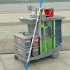 Ange Clean Silent Wheel Cleaning Car Thickened Tool Cart Multifunctional Trolley Hospital Hotel Room Cleaning Service Linen Cart Silent Wheel Tool Cart with Compartment Bucket System