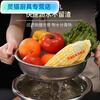 Yi left and right stainless steel rice drain basket dishwashing basin stainless steel fruit washing basket living room household basket combination 28 points 5 pairs of ear baskets + 30 solid basins