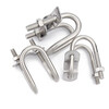 Jinchao 304 stainless steel double U-bolt screw U-shaped buckle cross water pipe clamp holder pipe clamp hoop M6*25*25-M6*6 points*6 points
