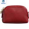 Tianyin Germany imported quality genuine leather small coin purse women's compact short cowhide shell clutch bag large capacity wallet red